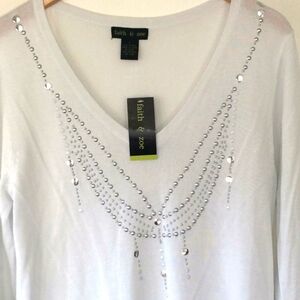 Faith & Zoe long sleeve rhinestone top NWT